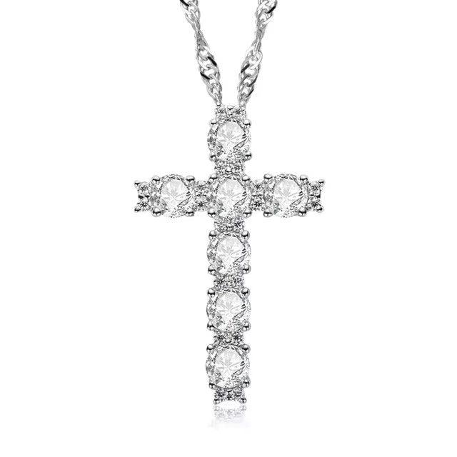 Colar Cruz Sagrada Moissanite